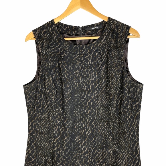 TAHARI Leopard Print Stretch Sheath Dress 14 New - Picture 3 of 6